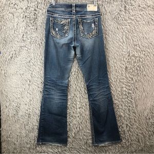 Silver Jeans Suki Womens Size 27 Distressed Embellished Bootcut Jeans